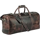 Leather Travel Duffle Bags for Men and Women cabin friendly Weekend Bag Sports Gym airplane carry on overnight duffel