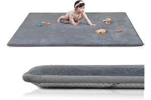Baby Play Mat for Floor,Extra Large 59"×71" Tummy Time Mat,Thicker Memory Foam Mat for Toddler,Infant,Kids,Water Repellent Ul