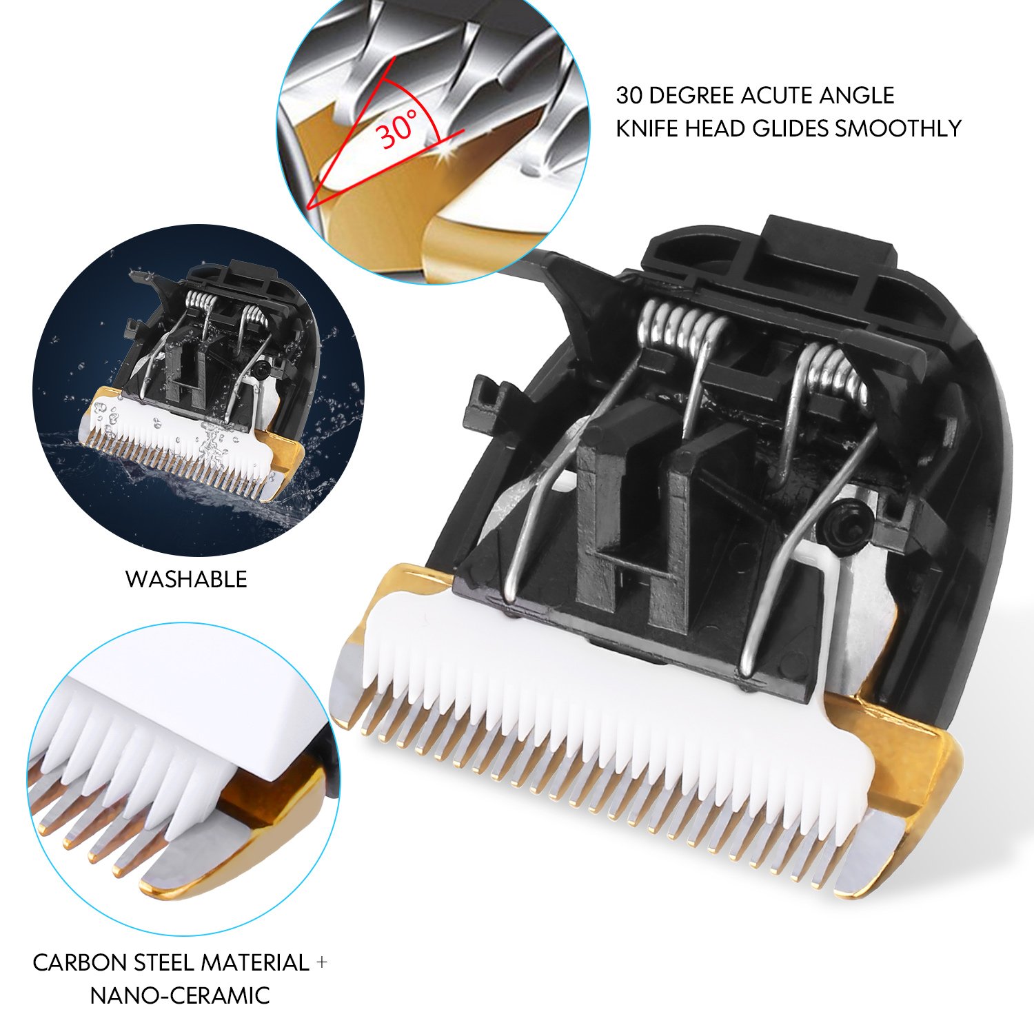 Dog Grooming Clippers Professional Pet Clipper Trimmer Kit Silent Cordless Rechargeable Low Noise for Dogs Cats Horses Animal, 480 Minutes Life, 5 LED Indications