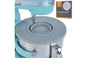 PQPO Silicone Mixer Bowl Cover Compatible with KitchenAid 6-7 Quart Bowl-Lift Stand Mixers, Airtight Lid with Collapsible Small Bowl, Splash Guard, Dustproof, Reusable, Dishwasher Safe(Grey)
