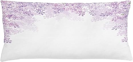 Amazon Ambesonne Flower Throw枕カバークッションカバー フレーミングライラック花in Blossom Vernal Season Soothingカラーシェード 装飾正方形アクセント枕ケース 36 X 16インチ 薄い藤色ラベンダーホワイト 枕 抱き枕 オンライン通販