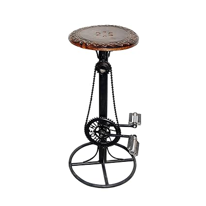 Acme Furniture Production Fixed Height Wooden and Wrought Iron Bar Stool Chair