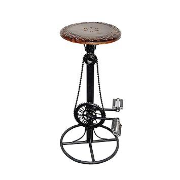 Acme Furniture Production Fixed Height Wooden and Wrought Iron Bar Stool Chair