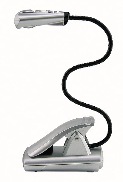 Wedo 2541054 Lese- und Notenständerlampe LED (mit Batterien) silber