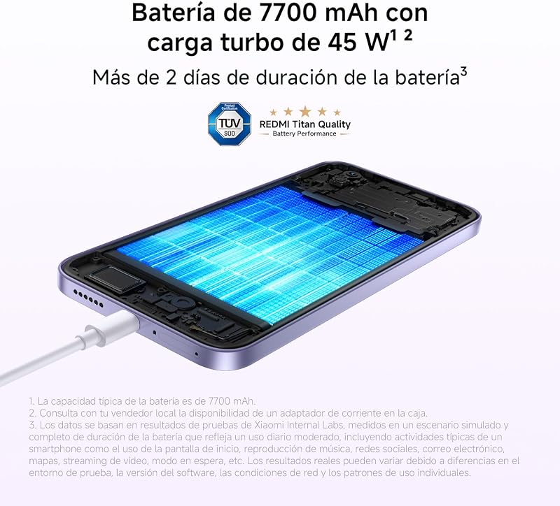 REDMI Note 17, Smartphone 4+128GB, Negro, batería de 7700mAh