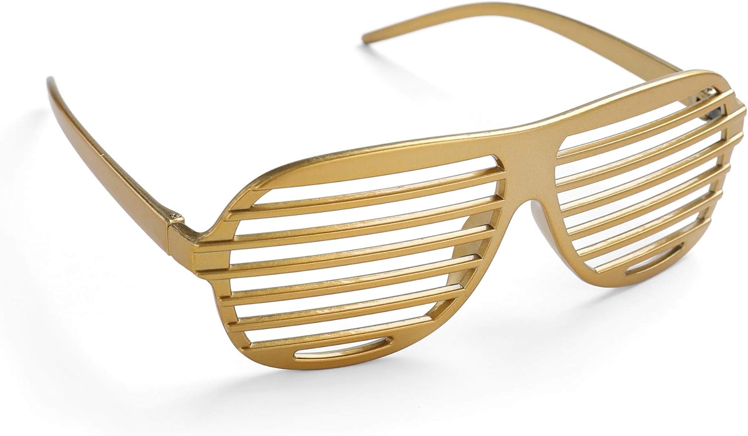 Gold Shutter Shades Fun Novelty Plastic Party Sunglasses