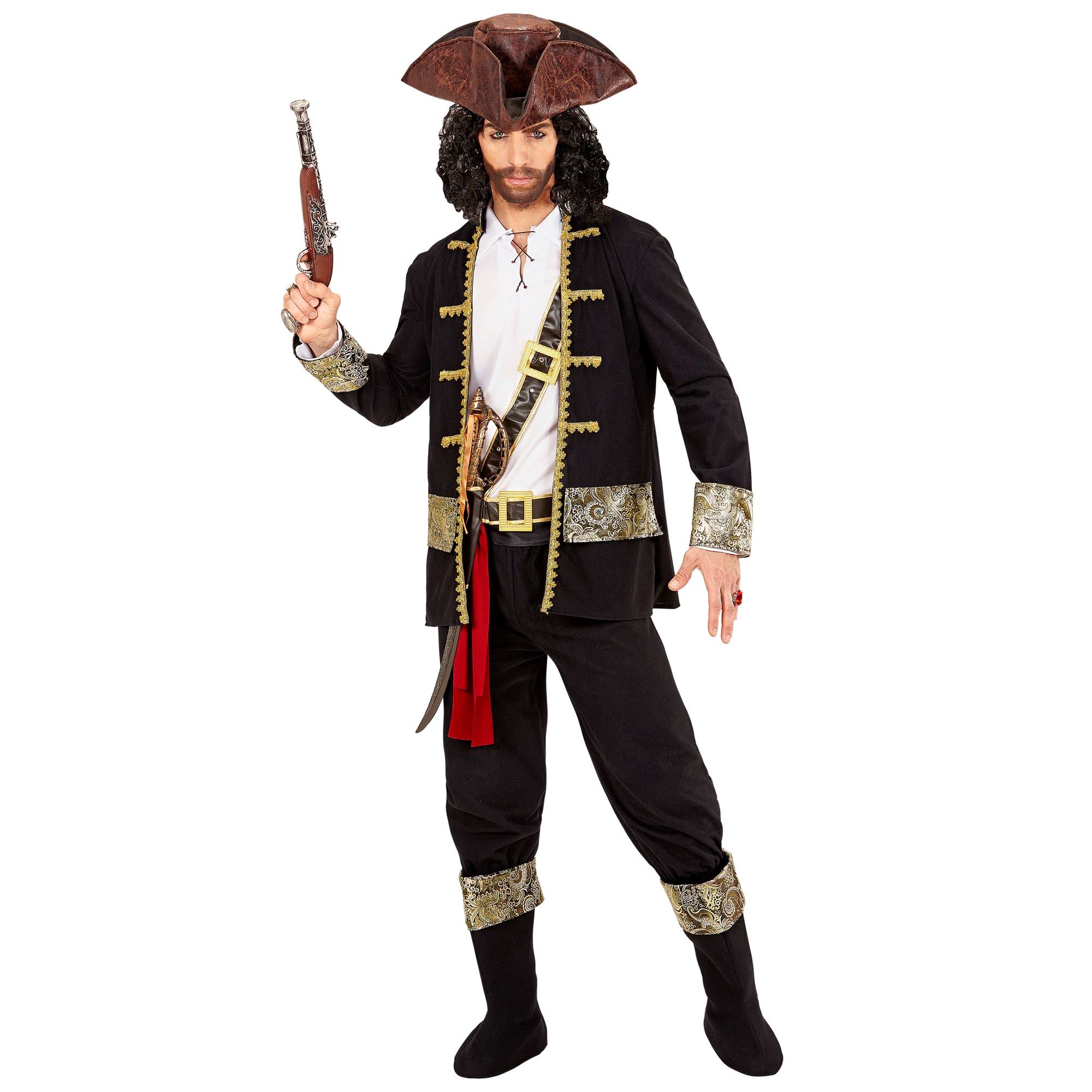 Widmann Pirate Captain Black Unisex Costume Film Fancy Dress (M)