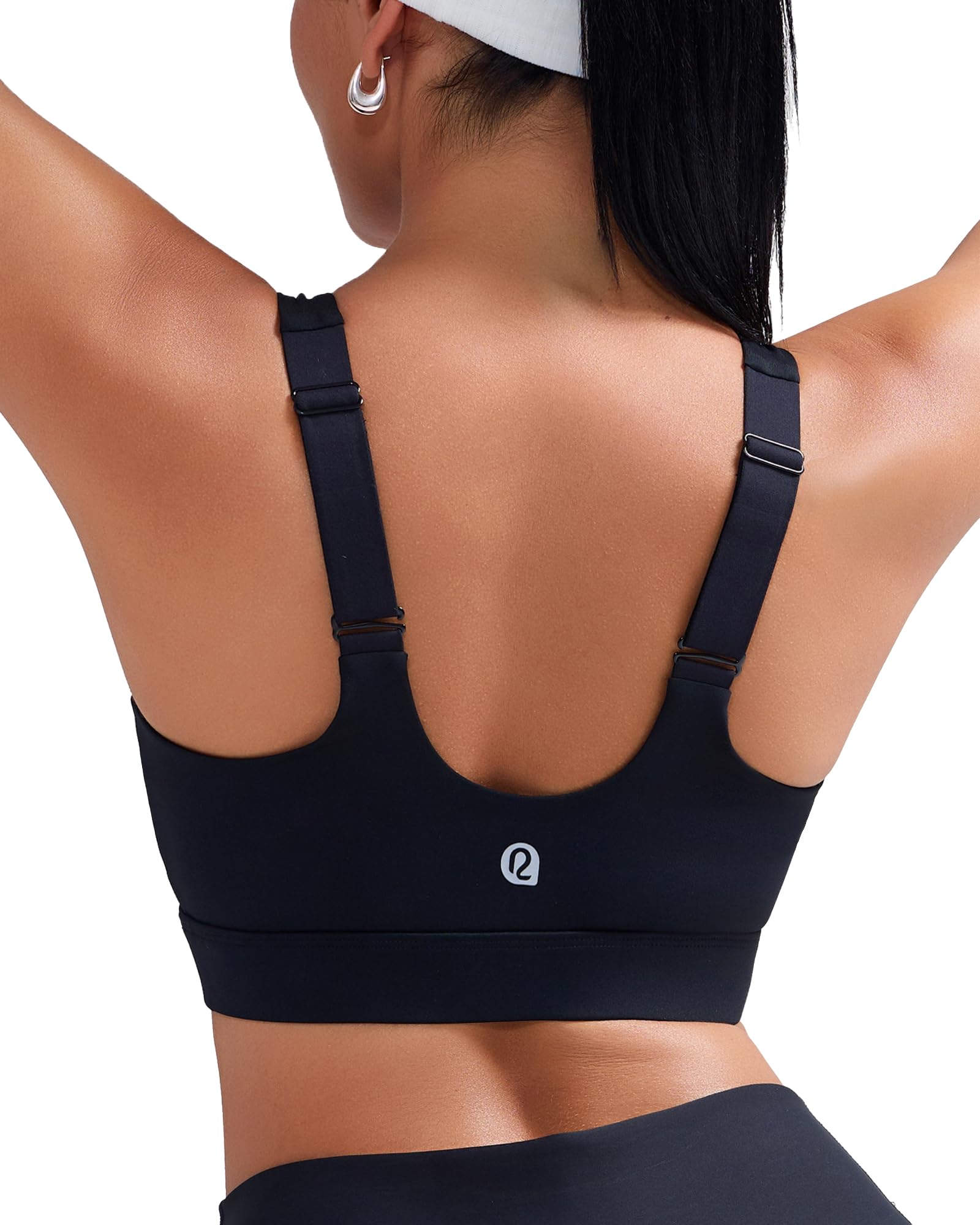 Photo 1 of RUNNING GIRL Adjustable Straps High Impact Sports Bra for Women,High Support Workout Sports Bras with Sewn in Pads(WX3120 Black XL)