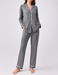 Ekouaer Womens Pajamas Set 2 Piece Button Down