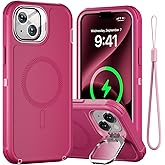 Follaroma for iPhone 14 Plus Case with Stand & Built-in Camera Cover, MagSafe Compatible, Heavy-Duty Shockproof Protection, Magnetic & Rugged Phone Cover for iPhone 14 Plus 6.7'', Hot-Pink