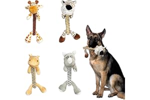 Hydrodogz [4 Pack] Zoo Pals Animal Dog Tug Rope Toys Assortment Bundle for Small Medium and Large Dogs, Natural Cotton Teething Interactive Strong Durable Chew Toys for Aggressive Chewers