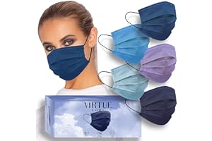 VIRTUE CODE Seamless Essentials Face Masks - Soft 3 Ply Comfort 50 Disposable Face Masks