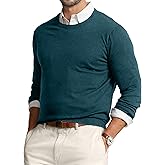 JMIERR Men's Wool Blend Sweaters Classic Crew Neck Casual Old Money Fall Sweaters