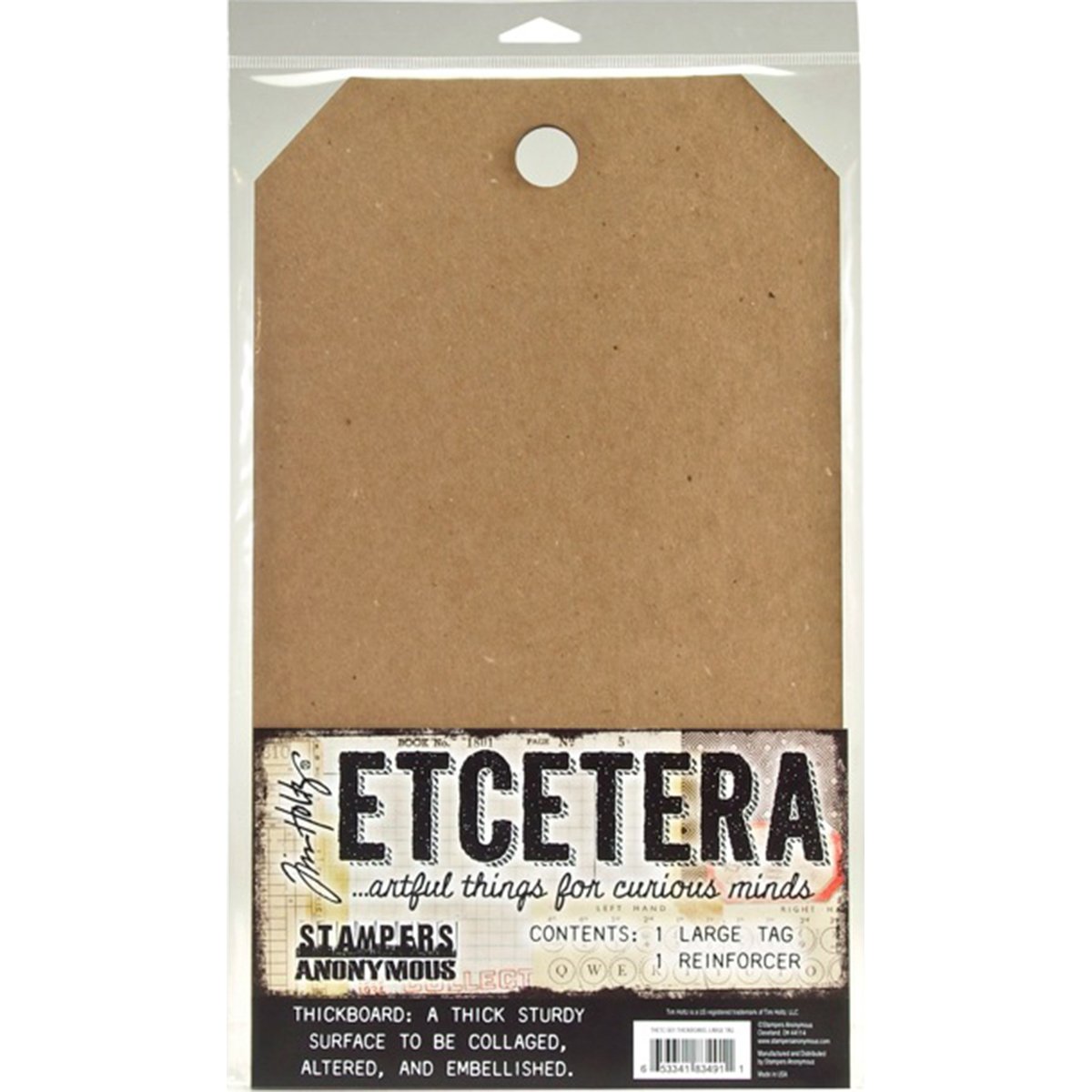 Stampers Anonymous Tim Holtz Etcetera Large Tag, Paper, Brown, 39 x 21 x 0.8 cm