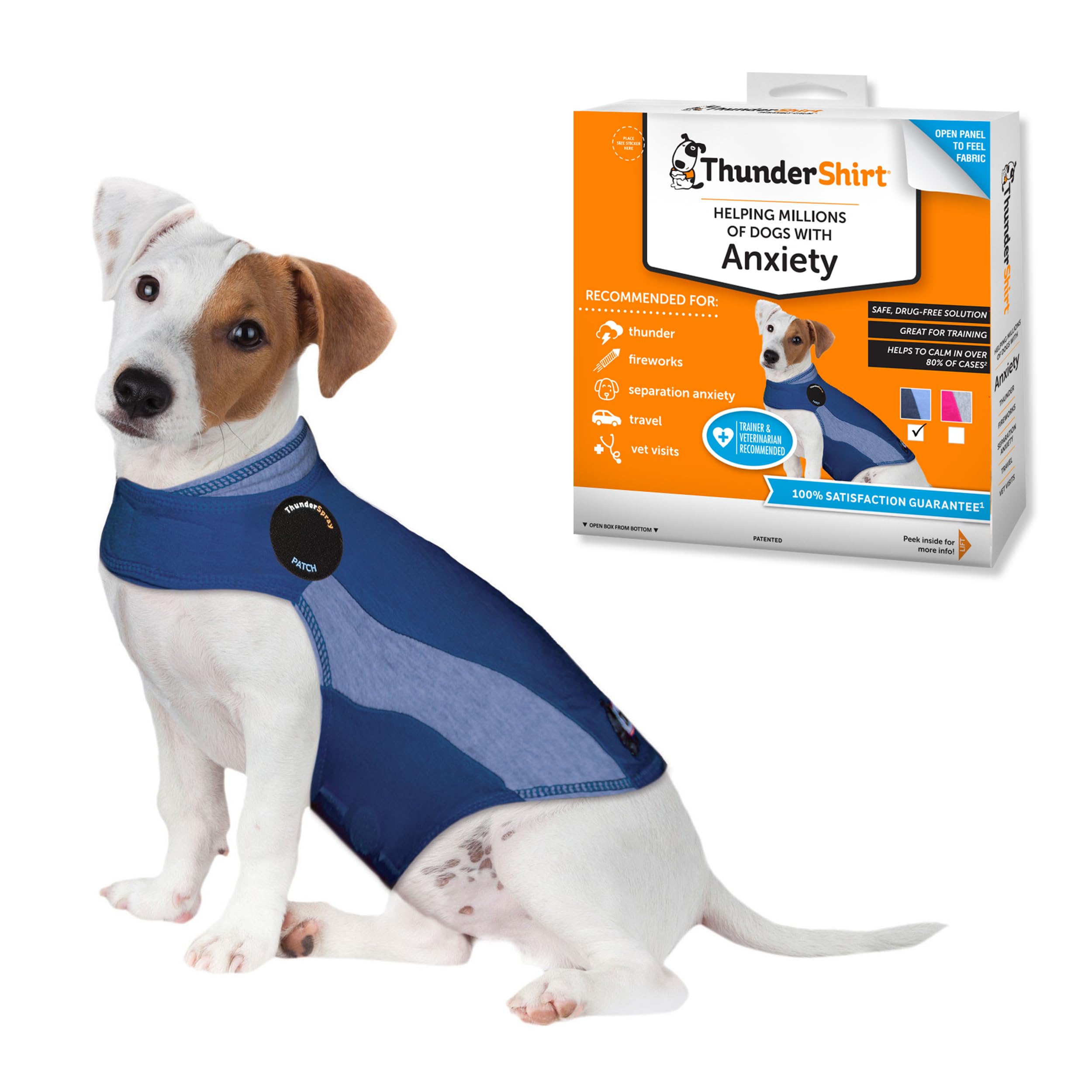 Thundershirt mens Thundershirt Beruhigungsweste Hundemantel für Ã„ngstliche Hunde Dog Anxiety Jacket, Blue, Small UK