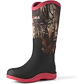 HISEA Women's Mud Rain Boots, Waterproof Tall Garden Shoes, Insulated Neoprene Rubber for Outdoor Activities: Hunting, Gardening, Farming, Muddy Yard Work, Sizes US 6-11