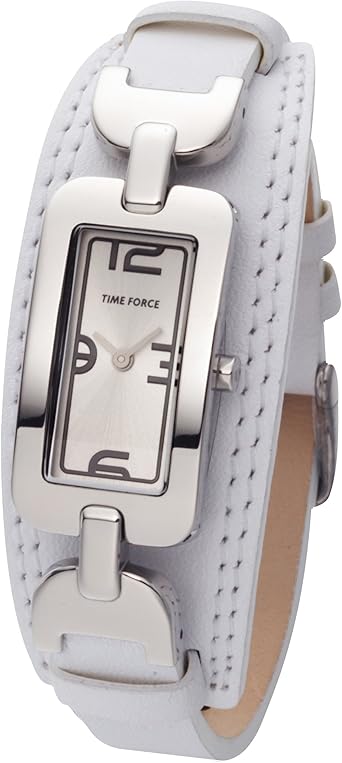 Time Force TF3013L02 - Reloj analógico de mujer de cuarzo con correa de piel blanca