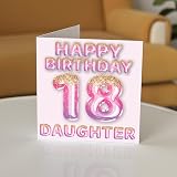 Stuff4 18th Birthday Card Daughter Pink Purple Glitter Balloons 145mm view 3