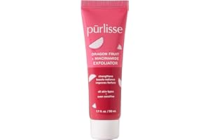 PŪRLISSE pürlisse Dragonfruit + Niacinamide Face Exfoliator Scrub - Exfoliating Face Wash for Radiance & Improved Texture - Strengthens Skin Barrier, Reduces Blemishes & Fights Signs of Aging (1.7 Fl oz)