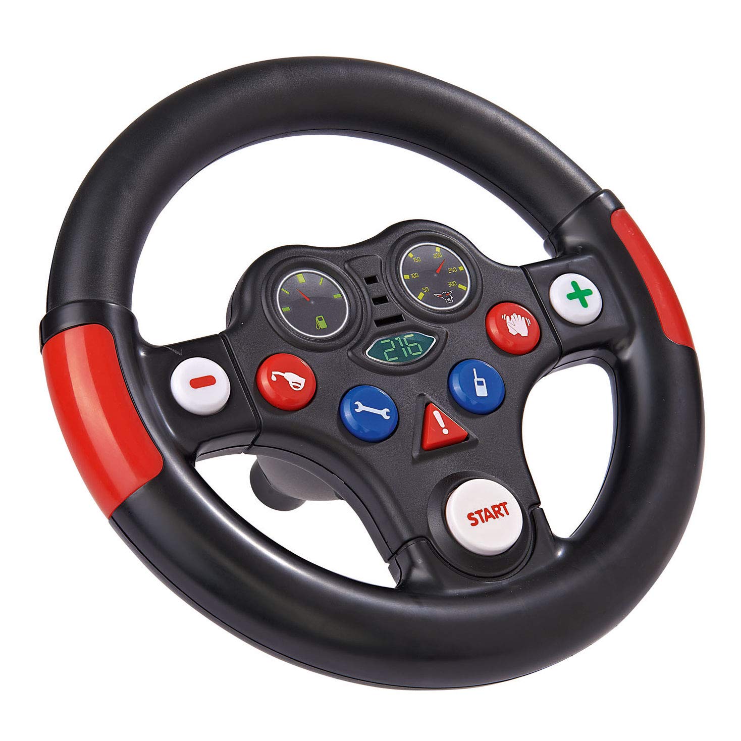 BIG - racing sound wheel - steering wheel with racing sound, for Bobby Cars built from 2010 and for BIG tractors, toy steering wheel for children over 1 year, black/red/white/blue