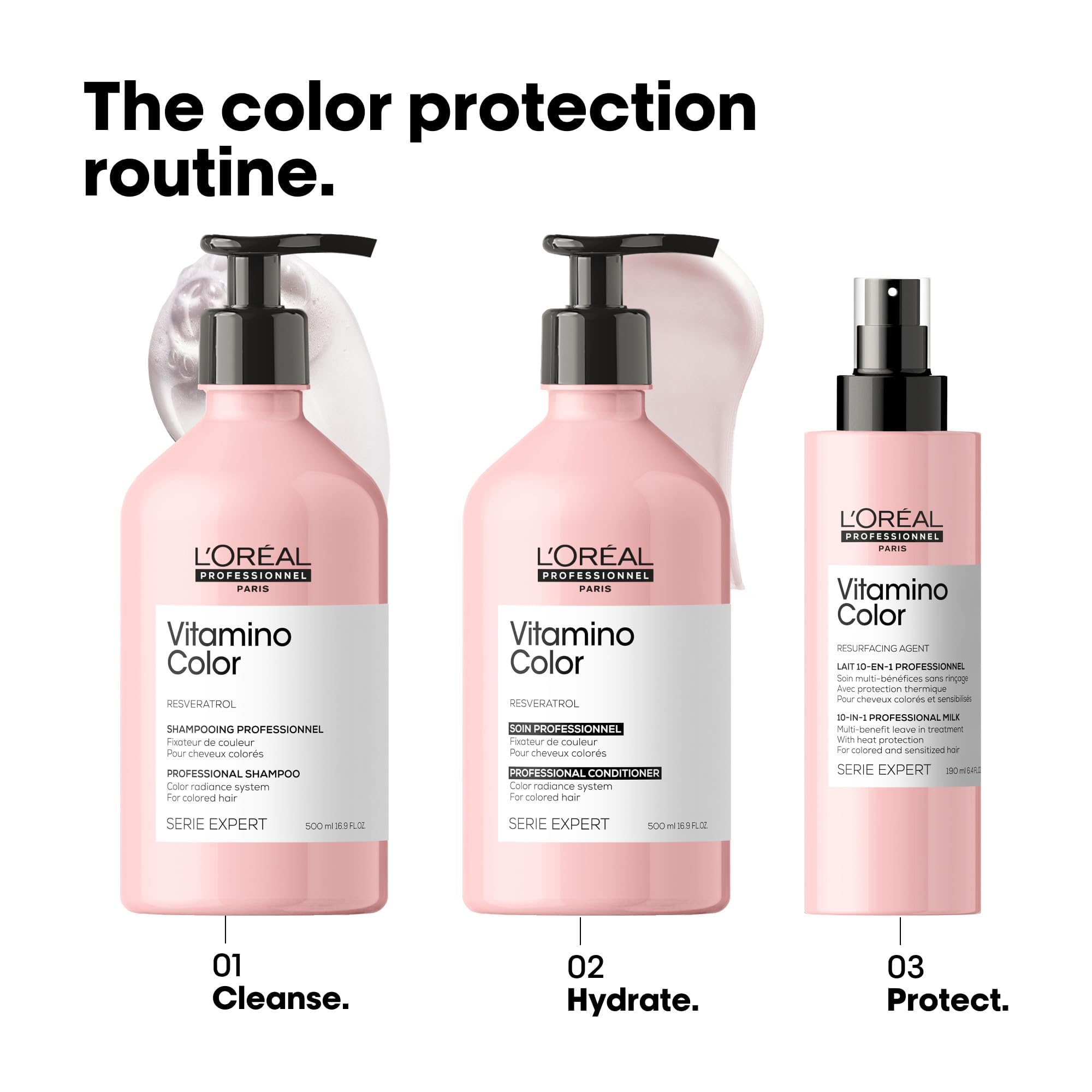 L'Oréal Professionnel Paris Vitamino Color Shampoo - Protects & Preserves Hair Color, Prevents Damage, Adds Vibrancy & Enhances Shine