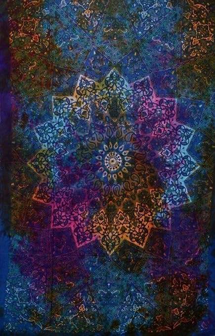 Tiger Exports Cotton Twin size mandala wall Tapestry Hanging Throw Bohemian, Small(Single)