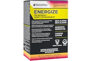 BODi Energize Pre Workout Powder - Beta-Alanine, Quercetin & Low-Dose Caffeine Formula for Enhanced Energy & Focus, Increase 