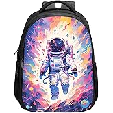 SARA NELL Astronaut Backpack for Kids - Space Planet Universe Galaxy Backpack for School Boys, Kindergarten Elementary Kids Backpack, 16 Inches Bookbag with 2 Main Compartments