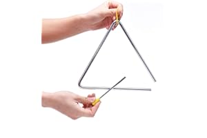 TDOCK 8 Inch Musical Steel Triangle Percussion Instrument With Striker
