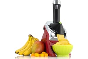 Yonanas IC0988RD13 Deluxe Vegan Non-Dairy Frozen Fruit Soft Serve Dessert Maker, BPA Free, Includes 75 Recipes, 200-Watts, Re