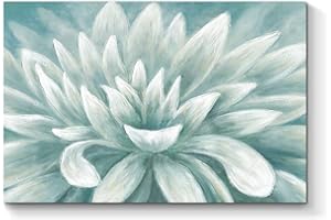 TAR TAR STUDIO Abstract Flower Picture Wall Art: Blossom Painting Floral Artwork Hand Painted on Canvas for Bathroom (36''W x 24''H, Multiple Sizes)