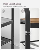 VASAGLE Coat Rack 4-in-1 with Shoe Storage Bench 9 Removable Hooks view 8