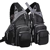 Waxaya Lightweight Fly Fishing Vest with Multi Pockets Adjustable Size Mesh Fishing Backpack for Men and Women