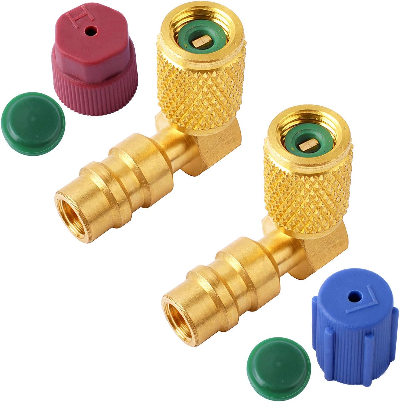 High/Low Side AC Fitting Port Retrofit Conversion Adapter,R12 to R134a