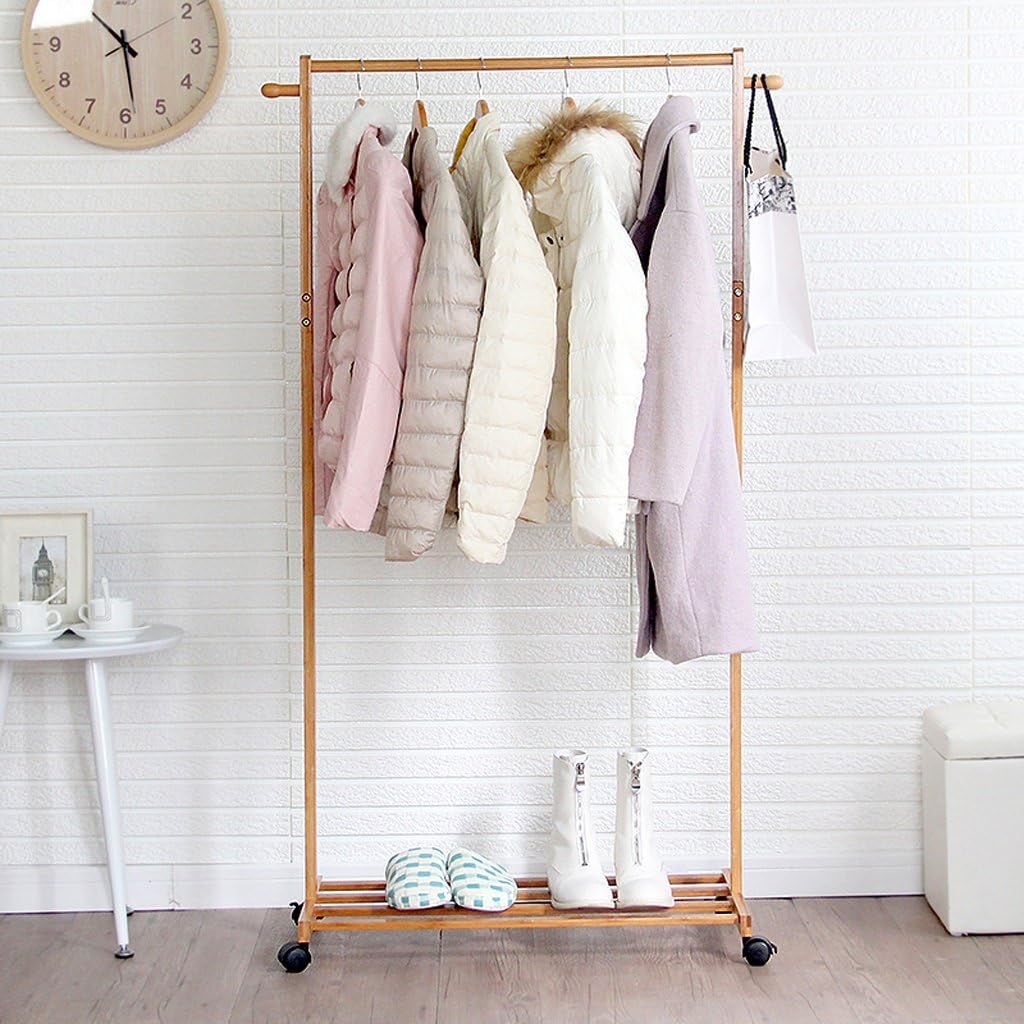 Coat Stand Meters Bedroom mobile clothing rack Nanzhu landing simple hanging racks (Size : 70 cm)