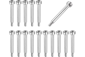 MECCANIXITY 16 Pcs 304 Stainless Steel Shoulder Bolt 4mm Shoulder Dia 25mm Length M3x0.5 Thread Hex Socket Shoulder Bolts for
