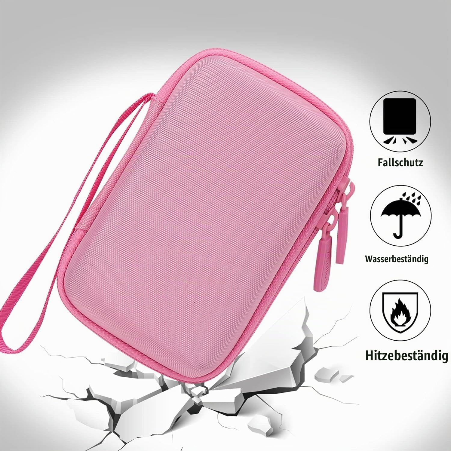 Aenllosi Hart Tasche Hülle für Phomemo D30/Phomemo D35/COLORWING D30/Memoking D30 Bluetooth Label Printer Label Maker (nur Tasche) (Rosa) 8