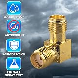 Boobrie SMA Female to Female Right Angle Connector 90 Degree DC-18GHz Signal view 4