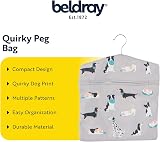 Beldray Peg Bag 100 Pegs Dog Print Hanging Clothes Pin Holder 33x30cm view 2
