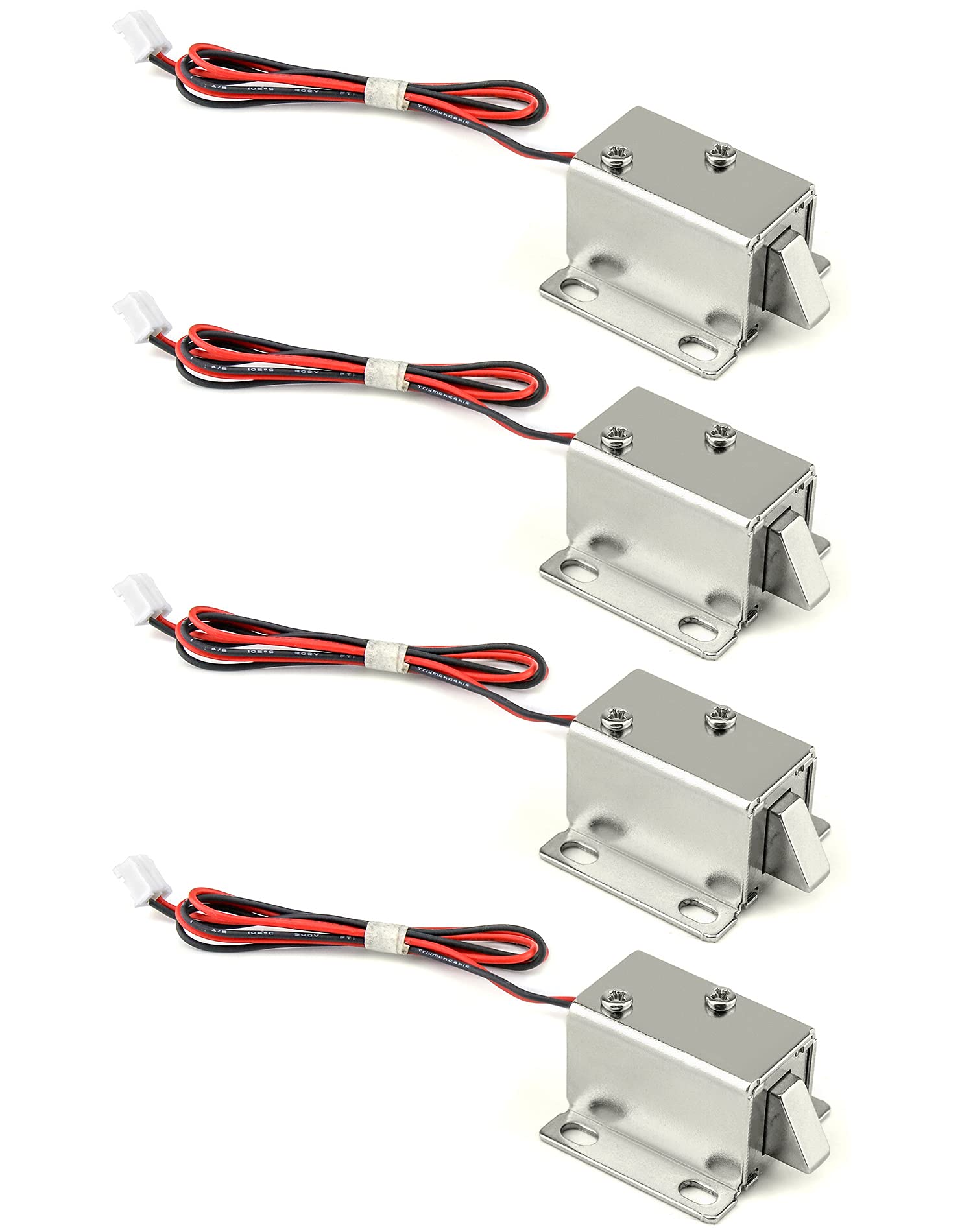 QWORK® Electric Solenoid Lock, DC 12V Slim Design Assembly for Electirc Lock Cabinet Door Lock, 4Pcs