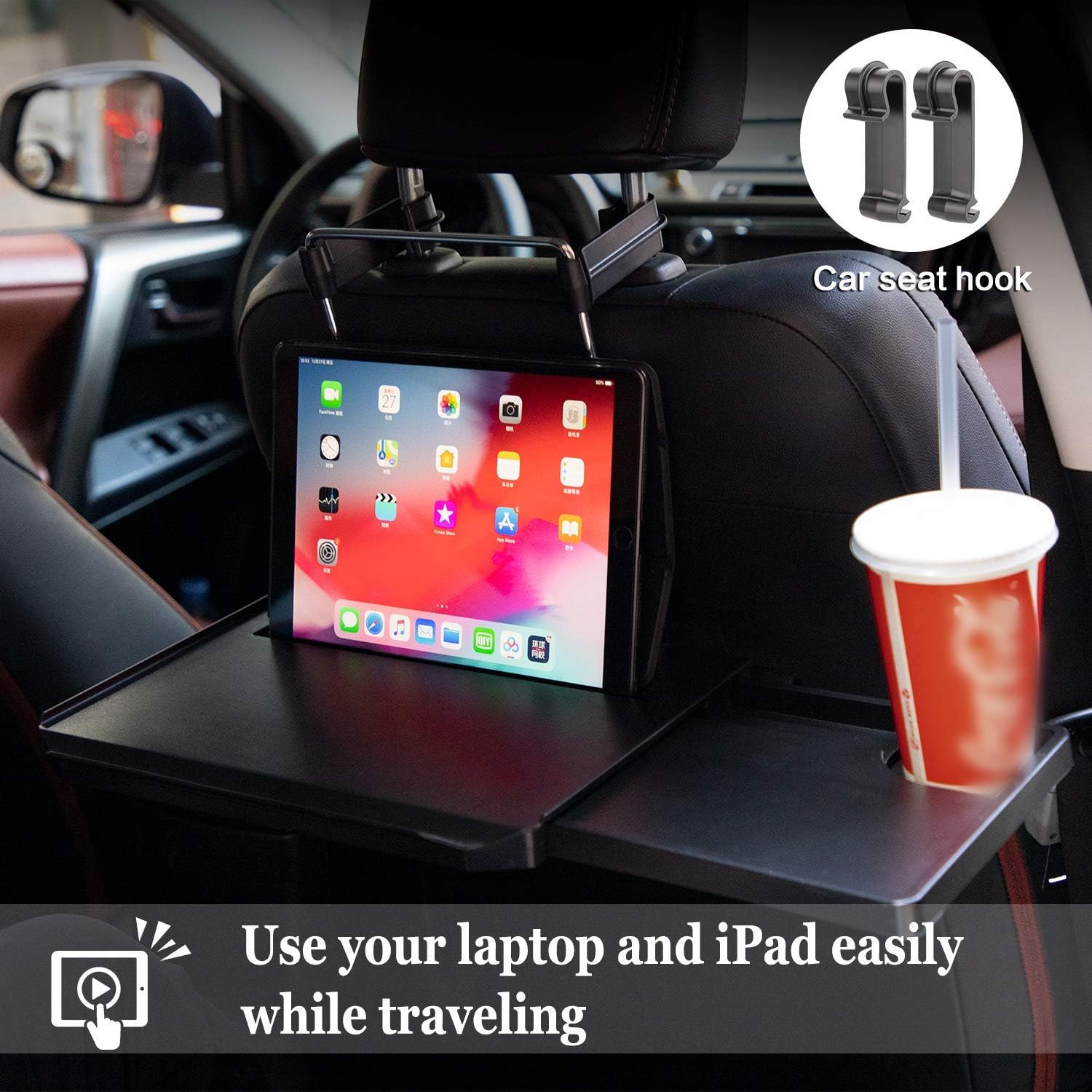 SENWELL-KA Car Steering Wheel Tray Desk,Car Travel Table for Laptop Work Eating Food and Drink: Automotive