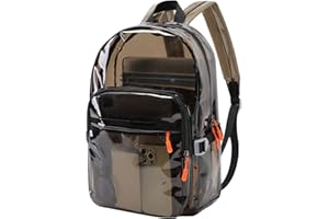 TINYAT Heavy Duty Transparent Clear backpack See Through Large Capacity Clear Bag for college, Concerts, Sports, Travel