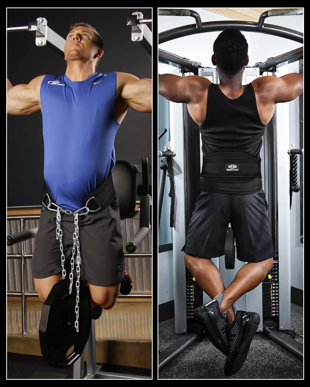 Seektop Dip Belt for Weightlifting - GYM Workout Pull Ups with Chain,...