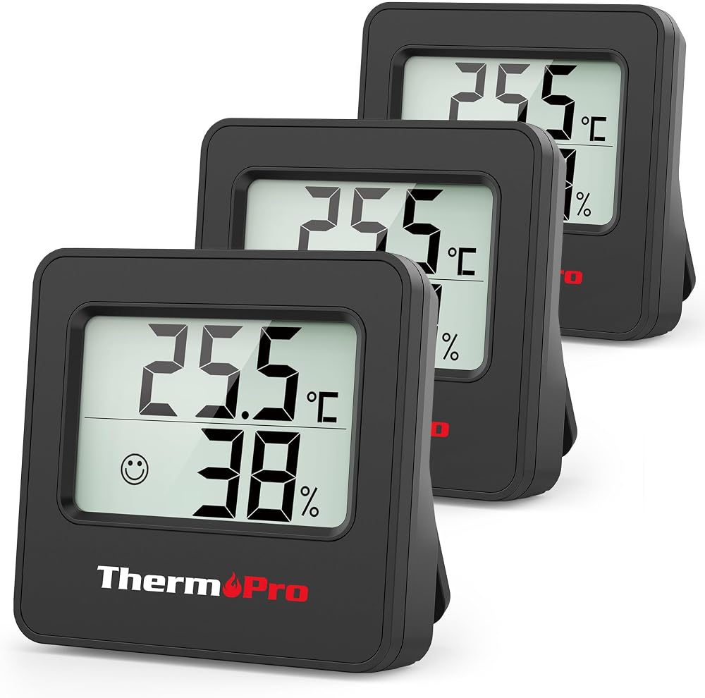ThermoPro TP157-3 Digital Hygrometer Indoor Thermometer with Face Icon