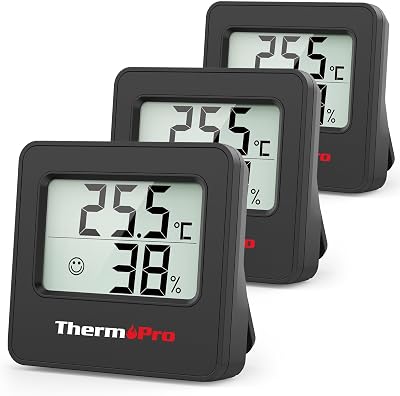 ThermoPro TP157-3 Digital Hygrometer Indoor Thermometer with Face Icon