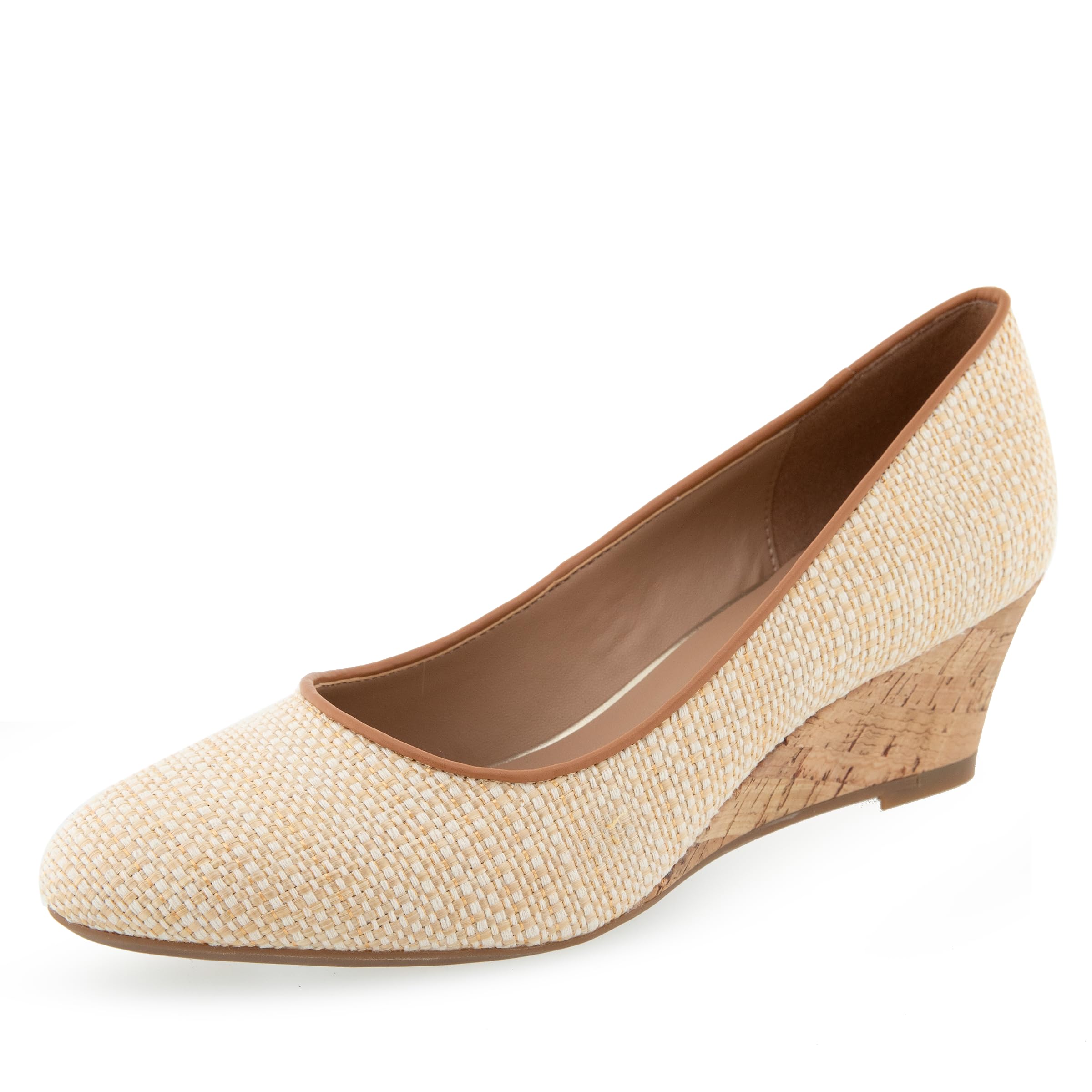 Aerosoles Women’s IRIS Wedge Pump, Natural Raffia, 7.5W