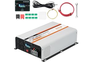 OUBOTEK 3000 Watt Pure Sine Wave Inverter 24V DC to 120V AC Converter for Truck Boat Camping Outdoor Solar System, 3000W Power Inverter with LCD Display, Remote Controller, USB Port, 4 AC Outlets
