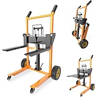 445lbs Material Lift Winch Stacker, Pallet Truck Lift Table, Fork Lift Dolly, 35.5" Max Lift