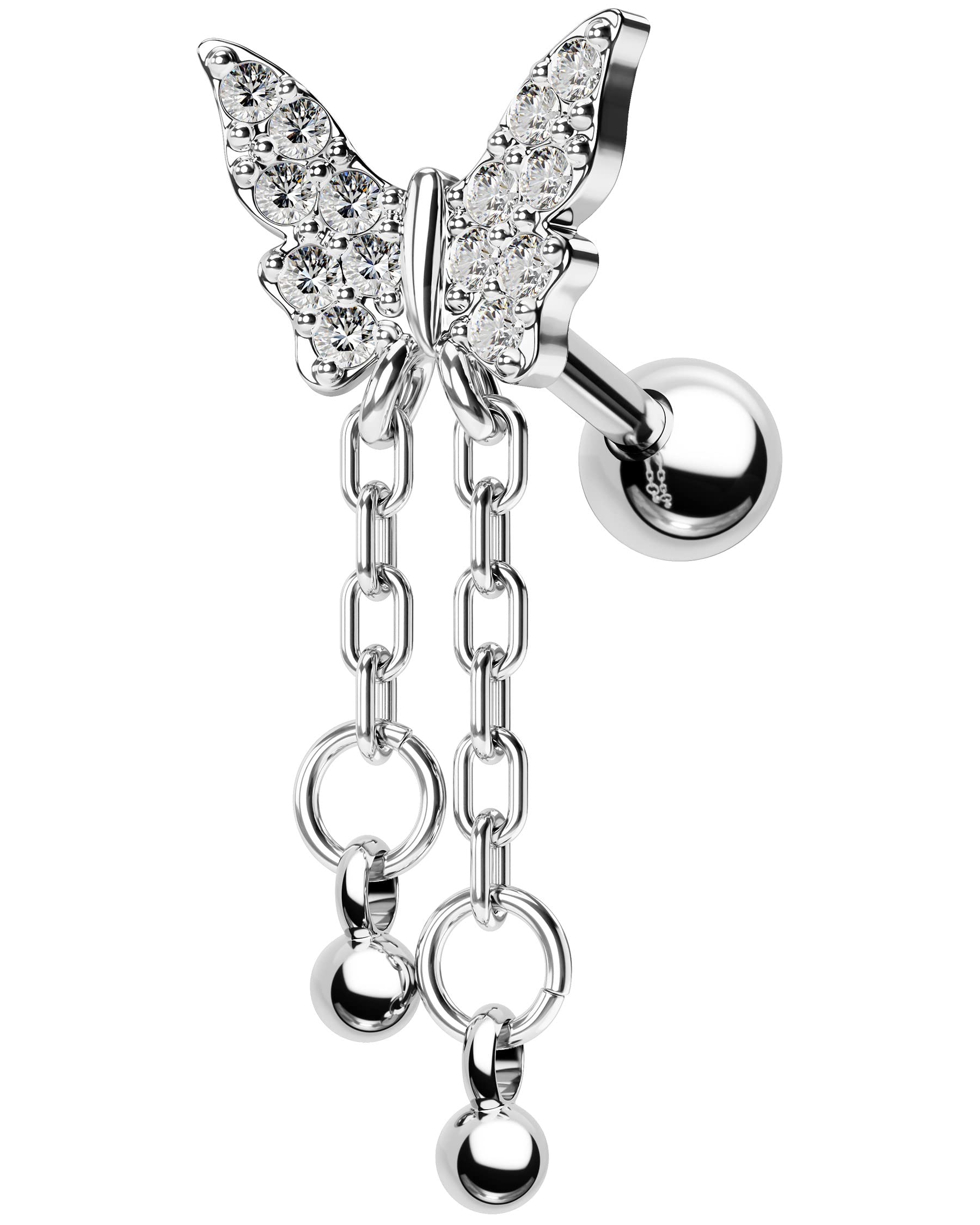 OUFER Butterfly Helix Piercing Jewelry,16G Surgical Steel