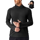 PINSPARK Men's Sun Protection Hoodie with Mask UPF 50+ UV Long Sleeve Shirt Men Rash Guard Performance Fishing Hiking Shirt